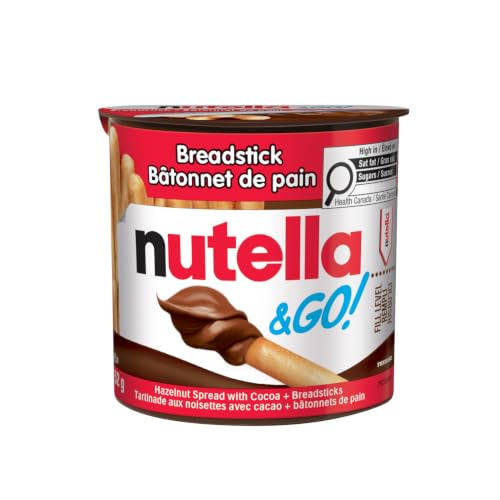 NUTELLA & GO Chocolate Hazelnut Spread With Breadsticks - 52 g Pack x 12 | Original NUTELLA Hazelnut Spread with Cocoa and Crispy Breadsticks - Portable and Convenient - 12 Individual 52 g Snack Packs
