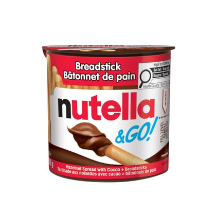 NUTELLA & GO Chocolate Hazelnut Spread With Breadsticks - 52 g Pack x 12 | Original NUTELLA Hazelnut Spread with Cocoa and Crispy Breadsticks - Portable and Convenient - 12 Individual 52 g Snack Packs