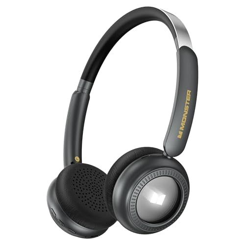 Monster N-Tune MINI 01 Bluetooth Headphones Over Ear, Active Noise Cancelling Headphones, Bluetooth 6.0 Wireless Headphones with Speed Charge, HiFi Stereo Audio, 50H Playtime, Black