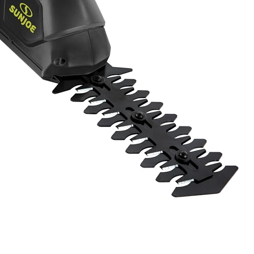 Sun Joe 2-in-1 Cordless 7.2V Handheld Grass Shear & Hedge Trimmer, HJ604C | 4" Grass Shear and 6" Hedge Trimmer Blades, Battery-Powered Operation, Safety Switch, and Blade Cover for Yard Care