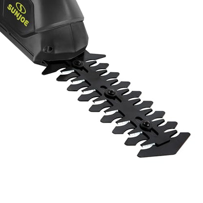 Sun Joe 2-in-1 Cordless 7.2V Handheld Grass Shear & Hedge Trimmer, HJ604C | 4" Grass Shear and 6" Hedge Trimmer Blades, Battery-Powered Operation, Safety Switch, and Blade Cover for Yard Care