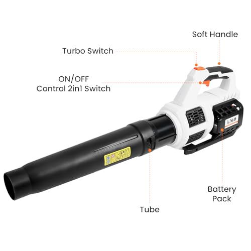 LIGO 20V Cordless Brushless Leaf Blower, Efficient with 4.0Ah Battery & Fast Charger, Variable Speed, Turbo Mode, Ideal for Ergonomic, Non-Slip, and User-Friendly Handling