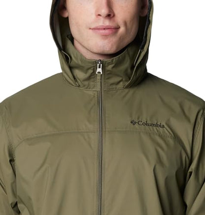Columbia Mens Glennaker Lake II Rain Jacket, Stone Green, Large Tall