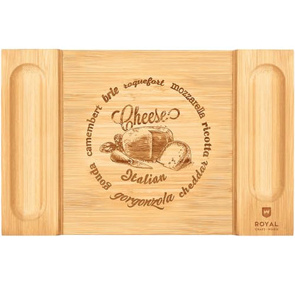Charcuterie Board - Bamboo Charcuterie Boards - Unique Cheese Board & Serving Tray for Meat, Cheese & Crackers, Housewarming Wedding Gift for Couples