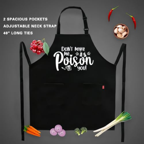 Funny Cooking Aprons for Women with Pockets, Kitchen Chef Apron for Baker, Birthday Gift for Mom Wife Friend