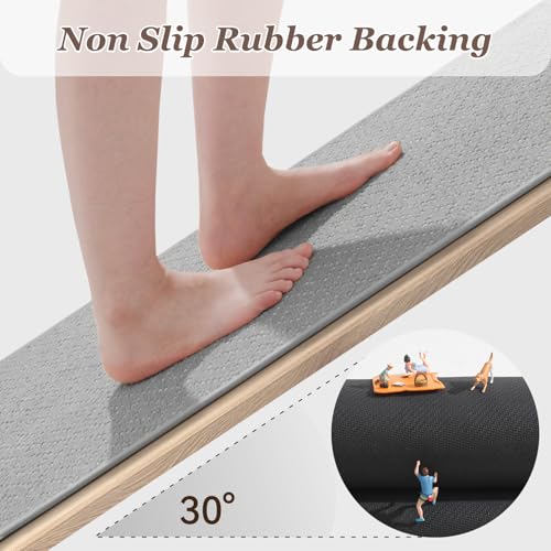 TCHDIO Chenille Bath Mat Super Absorbent Bathroom Mat Non Slip Rubber Backed Bath Mats for Bathroom Quick Dry Bathroom Rug Machine Washable Thin Bath Rug Fit Under Door, Shower, Bathtub,17"X 28"Grey