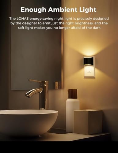 L LOHAS Night Lights Plug into Wall, Dimmable Plug in Night Light, 2Pack
