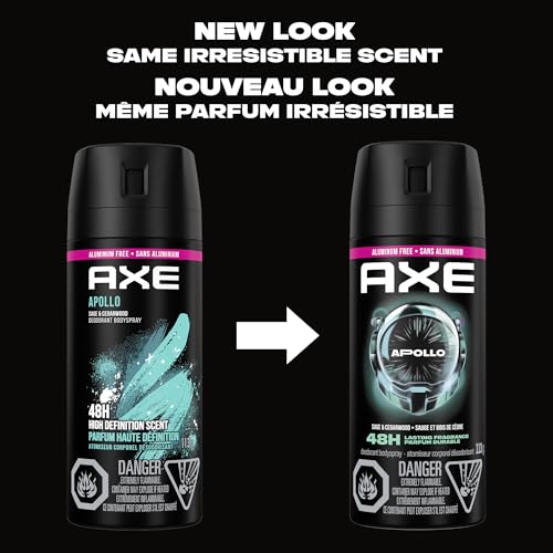 AXE Apollo Deodorant Body Spray Cedarwood 48H Protection, 113g, 4-Pack