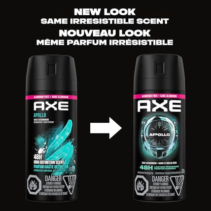 AXE Apollo Deodorant Body Spray Cedarwood 48H Protection, 113g, 4-Pack