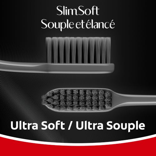 Colgate Slim Soft Charcoal Toothbrush, Ultra Soft, 2 Pack