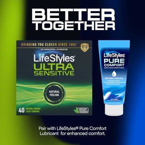 LifeStyles Ultra-Sensitive Condoms – 36 Count – Natural-Feeling, Lubricated Latex Condoms