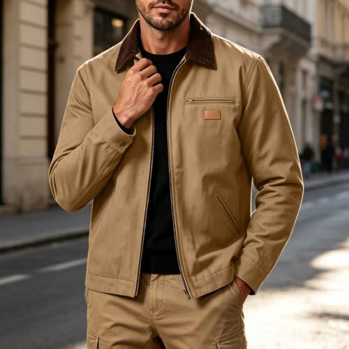 Generic Mens Winter Jackets Quilted Lined Work Jacket Warm Outerwear Coats