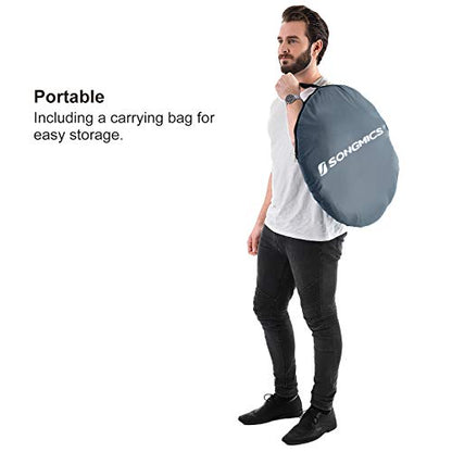 SONGMICS Portable Pop Up Tent, Dressing Room Privacy Shelter, for Outdoor Camping Fishing Beach Shower Toilet, with Zippered Carrying Bag, Dark Grey-Blue GPT01GY