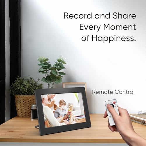 7 Inch Digital Picture Frame, Digital Photo Frame with 16:9 HD LCD Screen, Remote Control, Easy Setup and Share Photos Videos, Gifts Idea for Family, Christmas