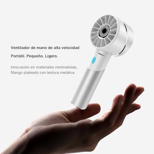 Handheld Fan,7000RPM Turbo Portable Mini Fan with 16H Battery, 4-Speed USB Rechargeable Personal Fan | Metal Alloy Pocket Fan, Travel Essentials for Outdoor, Travel, Office, Home|Summer GiftWhite
