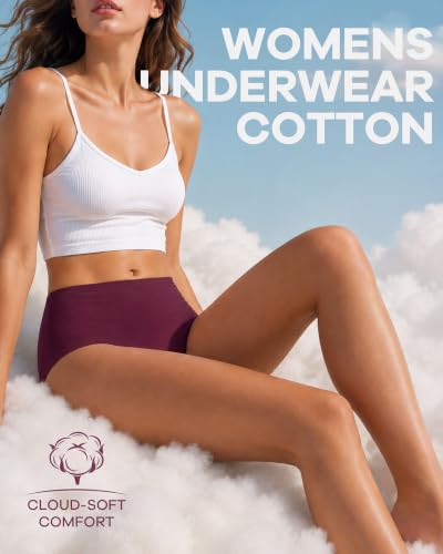 UNDER THE SEA Cotton Underwear Women High Waisted Full Coverage Brief 5pack