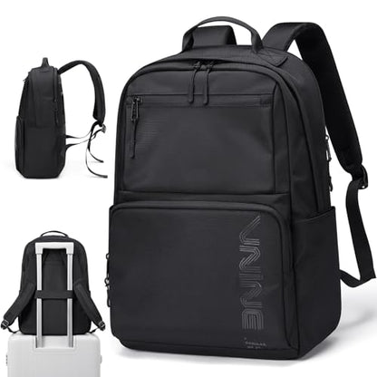 VNINE Laptop Backpack for Women Men 15.6 Inch Computer Work Bag Travel Backpacks Black Casual Backpack for Travel Business College Daypack