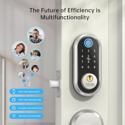 SMONET Smart Deadbolt Lock,Electronic Fingerprint Deadbolt with App Control