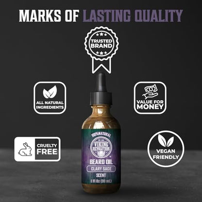 Viking Revolution Beard Oil - Clary Sage - 1 fl oz