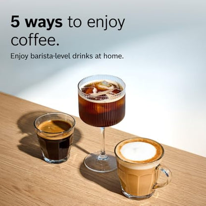 Bosch 300 Series Fully Auto Espresso Machine with Grinder and Steam Wand | Double Cup, Large Bean Capacity - Easy Clean, Maintenance - Barista Quality Super Coffee Maker for One-Touch Drinks