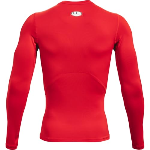 Under Armour Men's Armour HeatGear Compression Long-Sleeve T-Shirt , Red (600)/White, Large