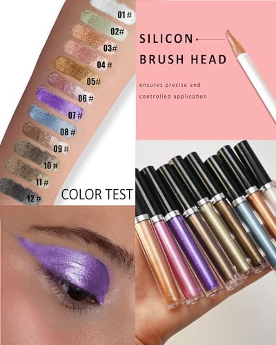Shimmer Eyeshadow Set, Metallic Holographic Liquid Eye Shadow for Women