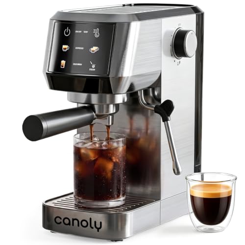Canoly 2-in-1 Espresso Machine & Cold Brew Maker, 20 Bar, Stainless Steel