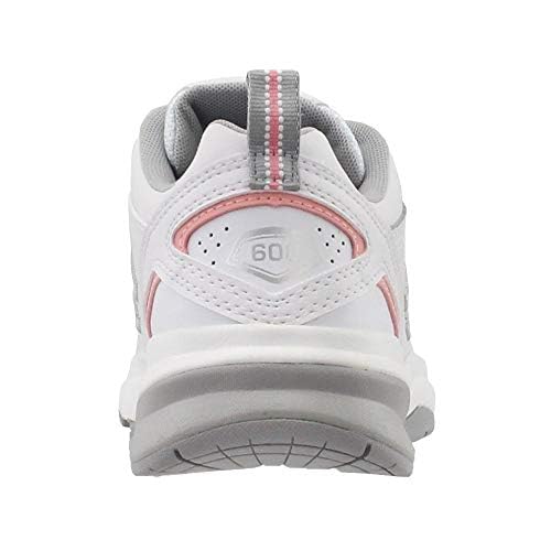 New Balance Women's 608 V5 Casual Comfort Cross Trainer, White/Pink, 8.5 M