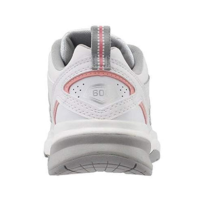 New Balance Women's 608 V5 Casual Comfort Cross Trainer, White/Pink, 8.5 M