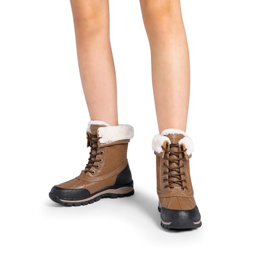 DREAM PAIRS Women's Waterproof Winter Snow Boots,Chestnut