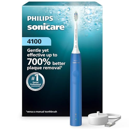 Philips Sonicare 4100 Rechargeable Electric Toothbrush, 1 Brush Head, Blue