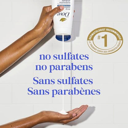 Dove Deep Moisture Body Wash 24H Freshness, 325mL, 4-Pack | Renewing MicroMoisture, plant-based moisturizers, paraben-free, sulfate-free, daily body wash, 24H lotion-soft skin, 4-pack