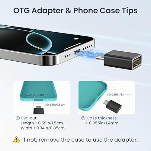 USB C to USB Adapter Combo 6-Pack, 10Gbps,Black | Compatible with iPhone 17/16/15, MacBook & iPad, Samsung Galaxy Compatible, Apple Watch Compatible, Type-C Dual Direction