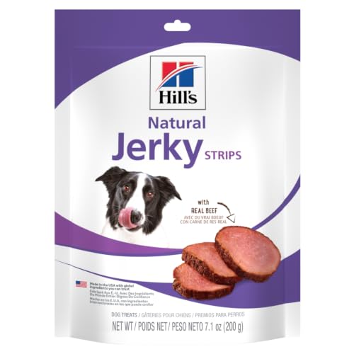 Hill's Natural Jerky Strips, Dog Treats, Beef, 7.1 oz Bag | Hill's is Recommended by 9 out of 10 Canadian veterinarians. All Life Stages, No Artificial Preservatives or Flavors