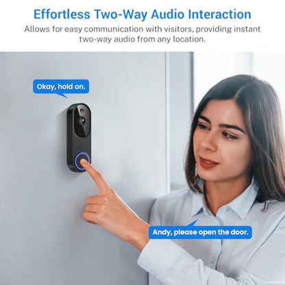 Nexosoar 1080p Wireless Doorbell Camera with Real-Time Alerts