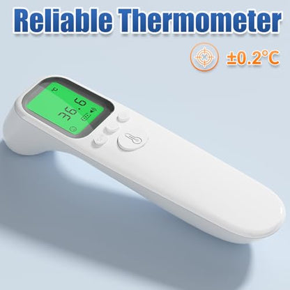 Digital Infrared Thermometer for Adults & Kids with Fever Alarm, 2 x 32 Memory Function, Fast & Accurate Temperature Reading, Reliable Baby Thermometer for Home Use