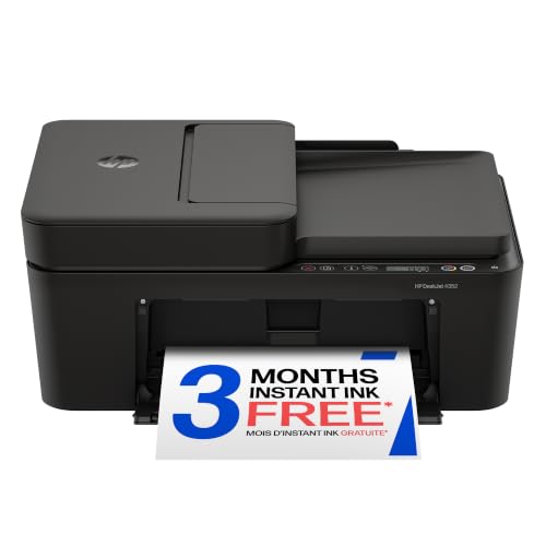 Imprimante multifonction couleur sans fil à jet d'encre HP DeskJet 4352, scanner, copieur, idéale pour la maison, essai de 3 mois d'Instant Ink inclus - Compatible IA (A24HTA)