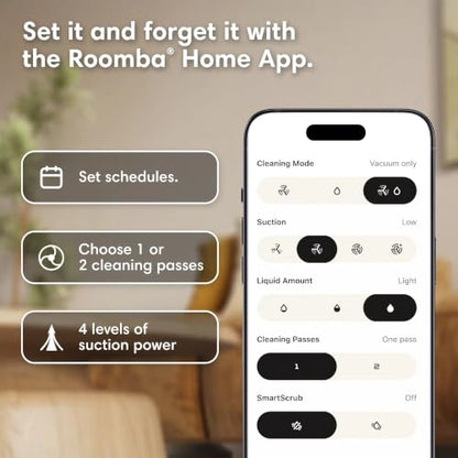 iRobot Roomba 115X Combo Robot Vacuum & Mop, 15,000 Pa, Easy to use, Intense Power-Lifting Suction, LiDAR Navigation, Multiple Cleaning Modes, Avoids Mopping Carpets, Self-Charging