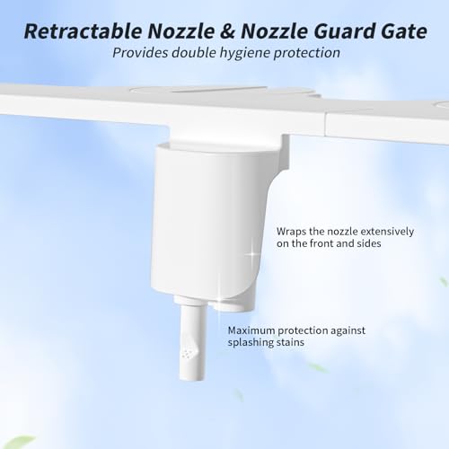 SAMODRA Non-Electric Bidet Attachment for Toilet – Self-Cleaning Dual Nozzle (Frontal & Rear Wash), Adjustable Water Pressure, Fits Most Toilets, Easy Installation (Classic White)