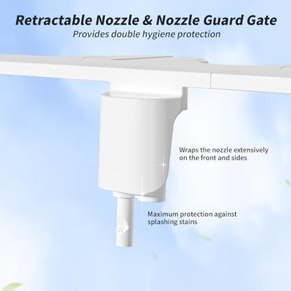 SAMODRA Non-Electric Bidet Attachment for Toilet – Self-Cleaning Dual Nozzle (Frontal & Rear Wash), Adjustable Water Pressure, Fits Most Toilets, Easy Installation (Classic White)