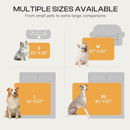 Luciphia Waterproof Blanket for Medium Large Dogs Puppy Soft Reversible Sherpa Small Pet Cat Cut Pile Warm Fleece Washable Furniture Protection for Couch Bed Car Camel,XL(85''x57'')