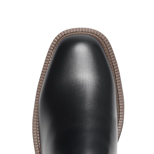 DREAM PAIRS Women's Chelsea Ankle Boots Fall Booties,Black-Pu,7.5