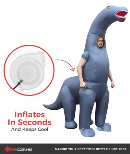 Morph Brontosaurus Costume, Diplodocus Inflatable Costume Dinosaur, Inflatable Halloween Costumes Adults