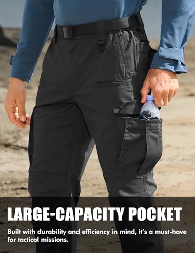 MOURCE Tactical Pants for Men Stretch Cargo Ripstop Waterproof Work Outdoor