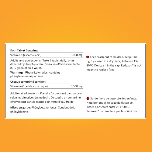 REDOXON Vitamin C-Orange Effervescent Tablets, 15-Count