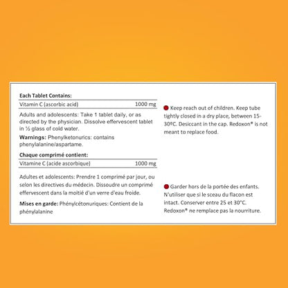 REDOXON Vitamin C-Orange Effervescent Tablets, 15-Count