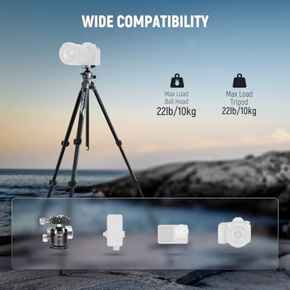 NEEWER LITETRIP LT07 61" Aluminum Travel Tripod for Camera