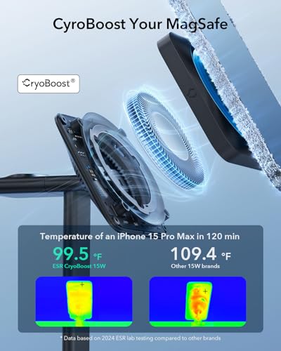 ESR 3 in 1 MagSafe Charger Stand w/CryoBoost, for iPhone Duo/18 Pro/17-12