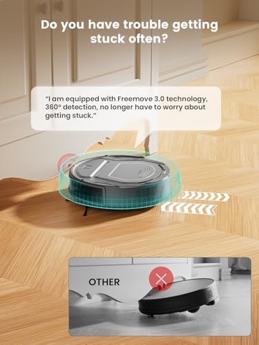 Lefant M210 Pro Robot Vacuum Cleaner, 6 Cleaning Modes, 200 Mins Runtime, 4000Pa Suction, SmartSense Technology, Grey