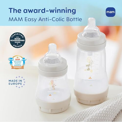 MAM 5oz Easy Start Anti-Colic+ Vented Baby Bottle, 0+ Months, 4 Pack, Boy
